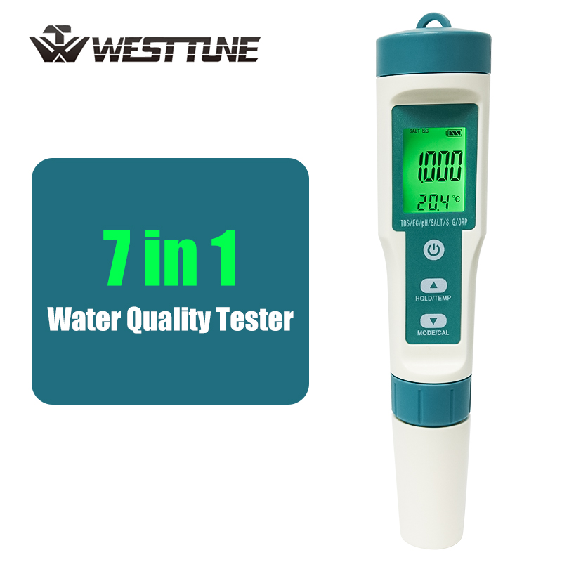 Ph Meter - WESTTUNE Digitale PH-meter 7-in-1 PH/ORP/EC/TEMP/SALT/S.G/TDS Waterkwaliteitstester