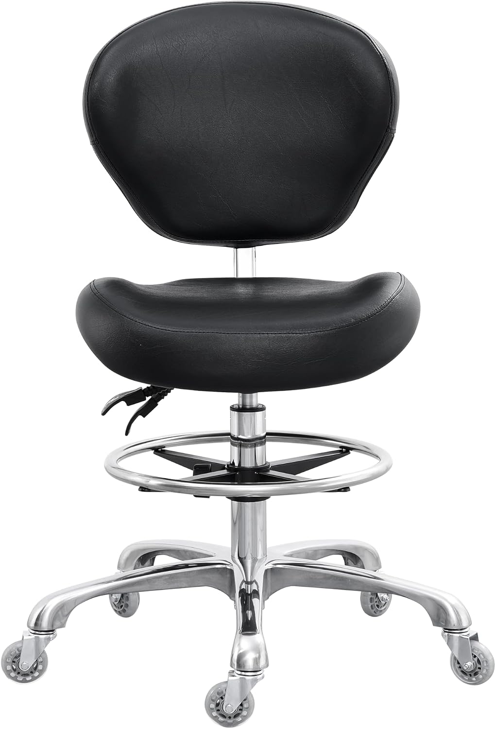 Medical Lab Chair - Tekeningstoel met rugleuning, verstelbare hoge werkbankkruk,